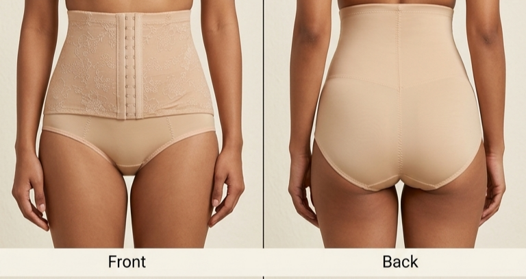High-Waist Lace Tummy Control & Postpartum Shaper Panty