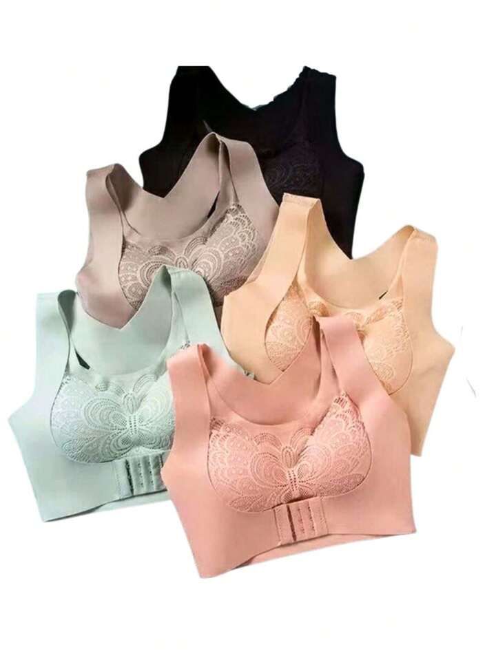 Butterfly Lace Front-Closure Wireless Lift Bra
