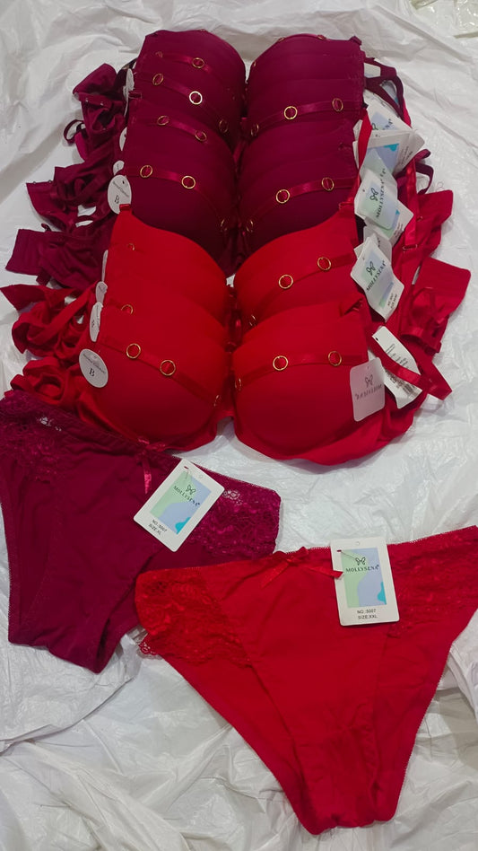 Luxe Gold-Ring Accent Padded push up Lingerie Set